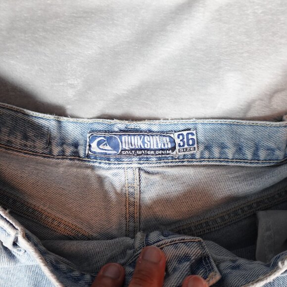 Vintage Quiksilver Wide Leg Denim Jeans Mens 36 (Fits 34x31) Skater Baggy Y2K - Picture 5 of 16